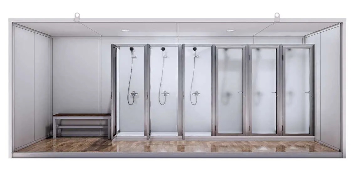 Baño Económico 20 Pies · 6 Duchas — vista interior